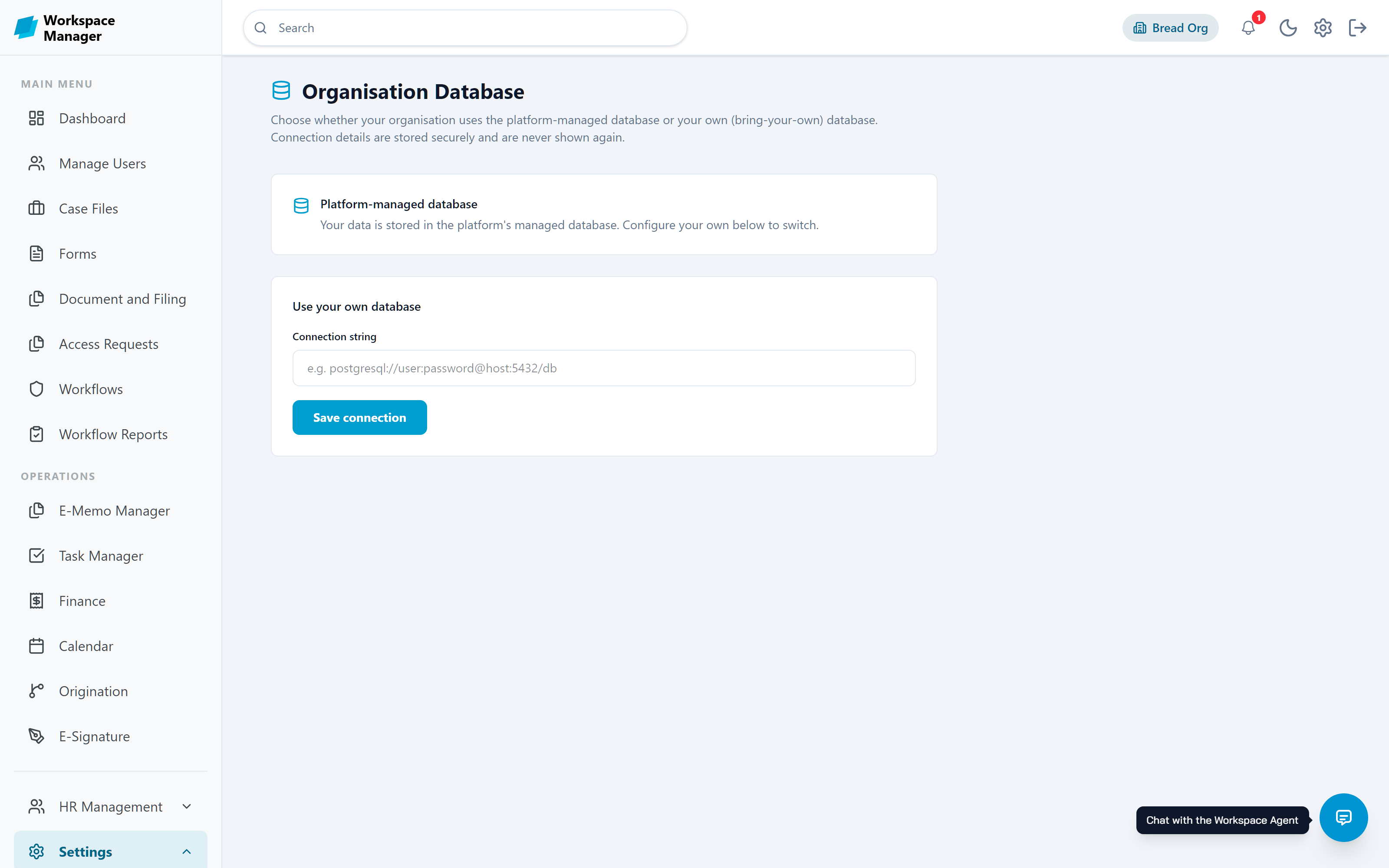 Bring your own database